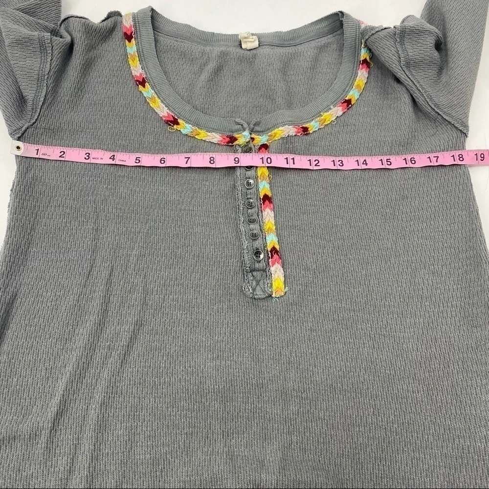 Free People rainbow thermal Henley top S